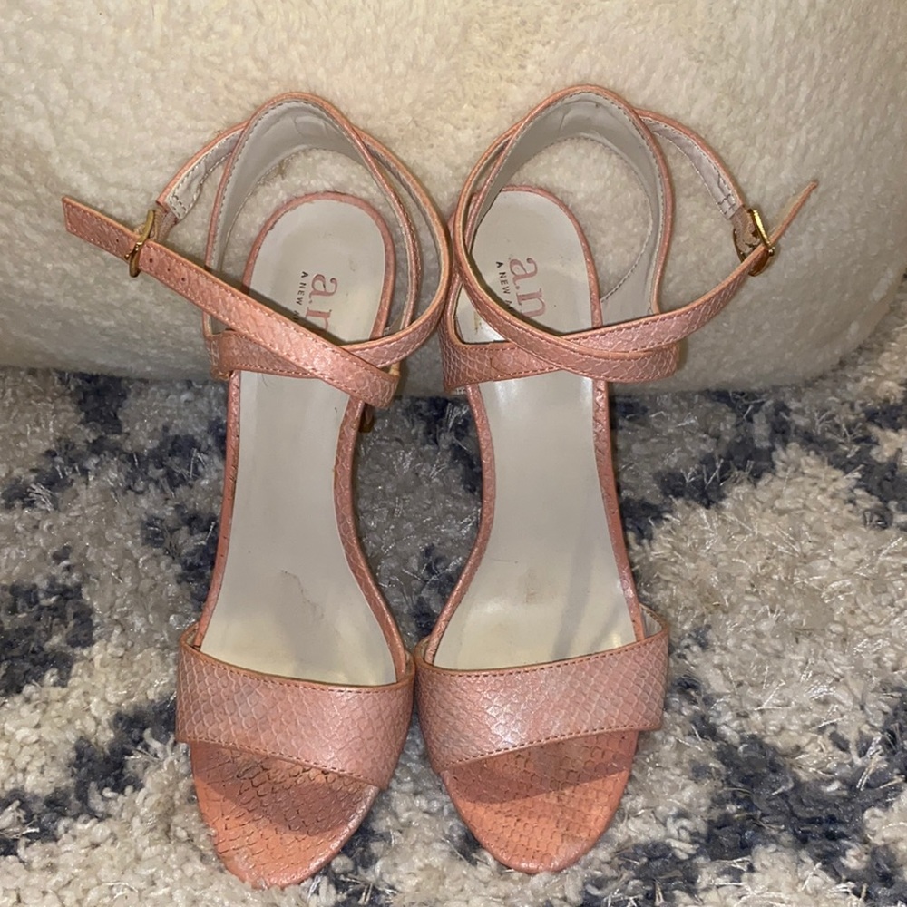 Strappy pink heels